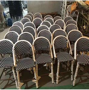 Chaise haute <span class=keywords><strong>de</strong></span> restaurant en aluminium <span class=keywords><strong>de</strong></span> style danois antique, jardin sur le toit <span class=keywords><strong>de</strong></span> <span class=keywords><strong>Paris</strong></span>, café, tabouret <span class=keywords><strong>de</strong></span> bar en rotin d'extérieur - Product Image 5