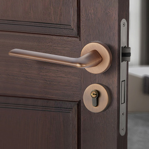 Hiện Đại Tối Giản Trong Nhà Gỗ Rắn Phòng Ngủ Cửa Khóa Thiết Lập Ánh Sáng Sang Trọng Chia Tay Xử Lý Cửa Kẽm Hợp Kim Cho Nhà Ứng Dụng - Product Image 5