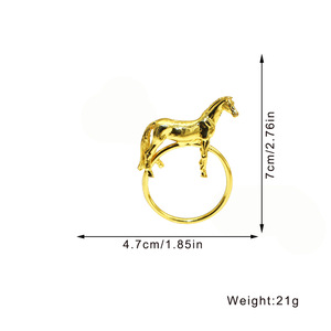 All'ingrosso <span class=keywords><strong>oro</strong></span> argento metallo 3D cavallo <span class=keywords><strong>portatovaglioli</strong></span> supporto per la decorazione della tavola di carnevale - Product Image 2