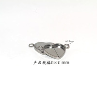 Plateaux de pendentifs pour colliers personnalisés, avec sertissage en forme de cœur de 10mm/11mm/12mm, dotés de 2 connecteurs annulaires, pour charms et cabochons, et plateaux pour bracelets