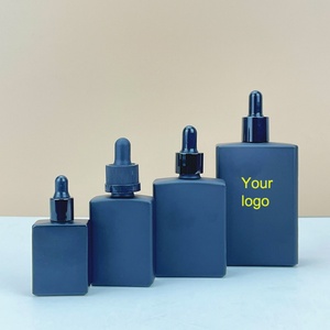 Luxury Frosted <b>clear</b> Rectangle Body Oil Bottle Serum Transparent Glass Dropper Bottle 15ml 30ml 50ml 100ml with Dropper - Product Image 4