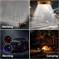 Projecteur portable étanche IP65 à 144 LED en ABS, rechargeable à l'énergie solaire, pour mécaniciens, camping, pêche, réparation automobile