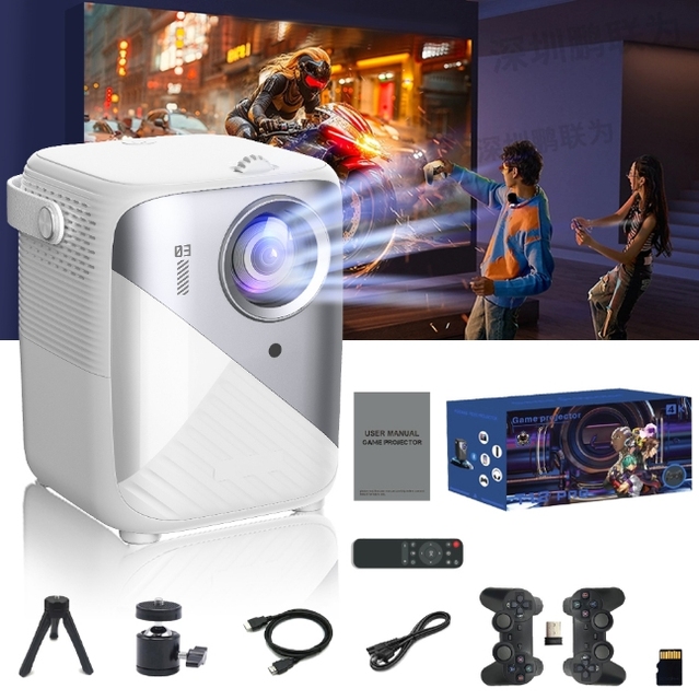 Umiio A011 Android 9 LED 1200 Lumens 3D Mini Portable Gaming Projector for Home & Outdoor High Definition