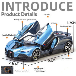 Coches de Juguete de Metal Fundido a Presión, Escala 1:32, Bugatti con Sonido y Luz, Puertas Abatibles, Superdeportivo, Decoración, Modelo de Juguete - Product Image 3