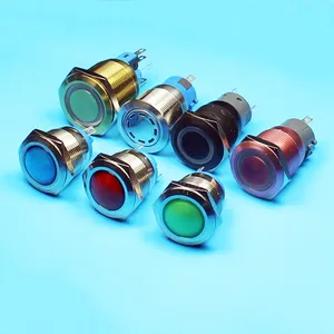 Stainless Steel Ring-Lit Momentary Push Button Switch 19mm illuminated pushbutton switch