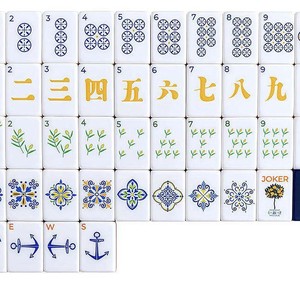 Jeu de Mahjong Américain Moderne en Acrylique Bleu Marine 4 Couches, 160 Tuiles, Pieds Pliants Standard NMJL, Jeu de Mahjong Portable de Luxe - Product Image 1