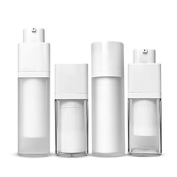 Flacon pompe sans air de luxe 15ml 30ml 50ml, carré ou rond, en plastique, pour lotion cosmétique et shampoing