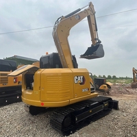 Mini-excavatrice sur chenilles CAT307E2 7 tonnes d'occasion de haute qualité pour travaux municipaux, construction urbaine et démolition intérieure