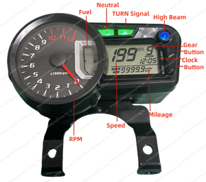 Panel de pantalla LCD Tablero digital Accesorios de motocicleta para <span class=keywords><strong>Keeway</strong></span> RKV 125 200 RKV Vento Tornado <span class=keywords><strong>300</strong></span> - Product Image 2