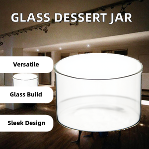 Anpassbare Salatschüssel aus hochwertigem Borosilikatglas, Soßenschale, zylindrischer Behälter für Eiscreme, Kuchen, Kerzen, DIY, Einwegartikel - Product Image 2