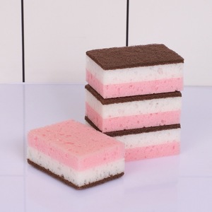 Trois couleurs haute mousse algues <span class=keywords><strong>éponge</strong></span> <span class=keywords><strong>nid</strong></span> <span class=keywords><strong>d</strong></span>'<span class=keywords><strong>abeille</strong></span> nettoyage bol brosse Pot cuisine vaisselle Baijie <span class=keywords><strong>tissu</strong></span> tampons à récurer - Product Image 1