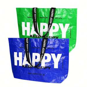 Sacs de courses personnalisés en RPET non tissé - Sacs fourre-tout réutilisables en polypropylène écologiques |   Emballage OEM laminé imperméable - Product Image 5