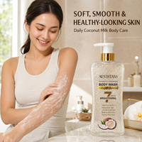 AESTHTANY Gel Douche Corps au Coco 1000ml, Blanchissant et Nourrissant en 7 Jours, Réparateur Cutané, Contrôle du Sébum et Exfoliant