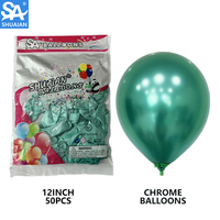 Ballons personnalisés en latex chromé de 12 pouces pour les fêtes de mariage Ballon épais en latex métallique à l'hélium Fournitures