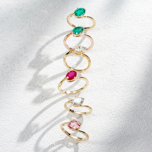 Joyería Personalizada Starsgem, Anillos de Oro Sólido de 9k/10k/14k/18k con Piedras Preciosas Cultivadas en Laboratorio de Corte Ovalado de 6*8mm y Diamantes Cultivados en Laboratorio con Certificado IGI - Product Image 1