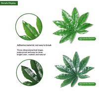 Feuilles d'or octogonales artificielles, feuilles vertes en plastique/polyester, hauteur 31 cm, panier décoratif pour magasin de fruits