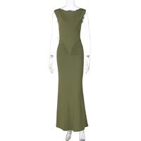 Robe élégante décontractée pour femme, mode automne, couleur unie, maxi, plissée, transparente, idéale pour les sorties en club ou en journée