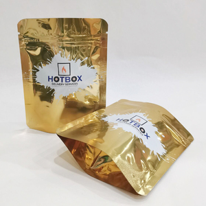 Biểu tượng tùy chỉnh baggies đứng lên túi thực phẩm vàng bao bì túi zip khóa nhôm túi nhựa với cửa sổ trong suốt - Product Image 4