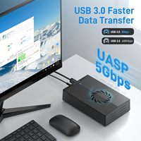 FIDECO Plásticos ABS USB 3,0 22TB 3.5in con interruptor de ventilador 2,5 3,5 pulgadas SATA caja de disco duro SSD HDD caja externa