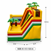 Grand château gonflable rond avec toboggan, structure de jeux gonflable commerciale pour enfants, pour parcs d'attractions et événements