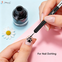 Pinceles Franceses con Diseño de Mármol Negro/Blanco Yihuale, Doble Punta, para Decoración de Uñas, Pintura con Diamantes de Imitación, Herramientas para Manicura DIY