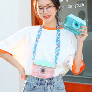Yafchi Cartoon Camera Plastic Cup With Strap Leak Proof Travel Drinkware For Students Girly Gift - Product Image 2