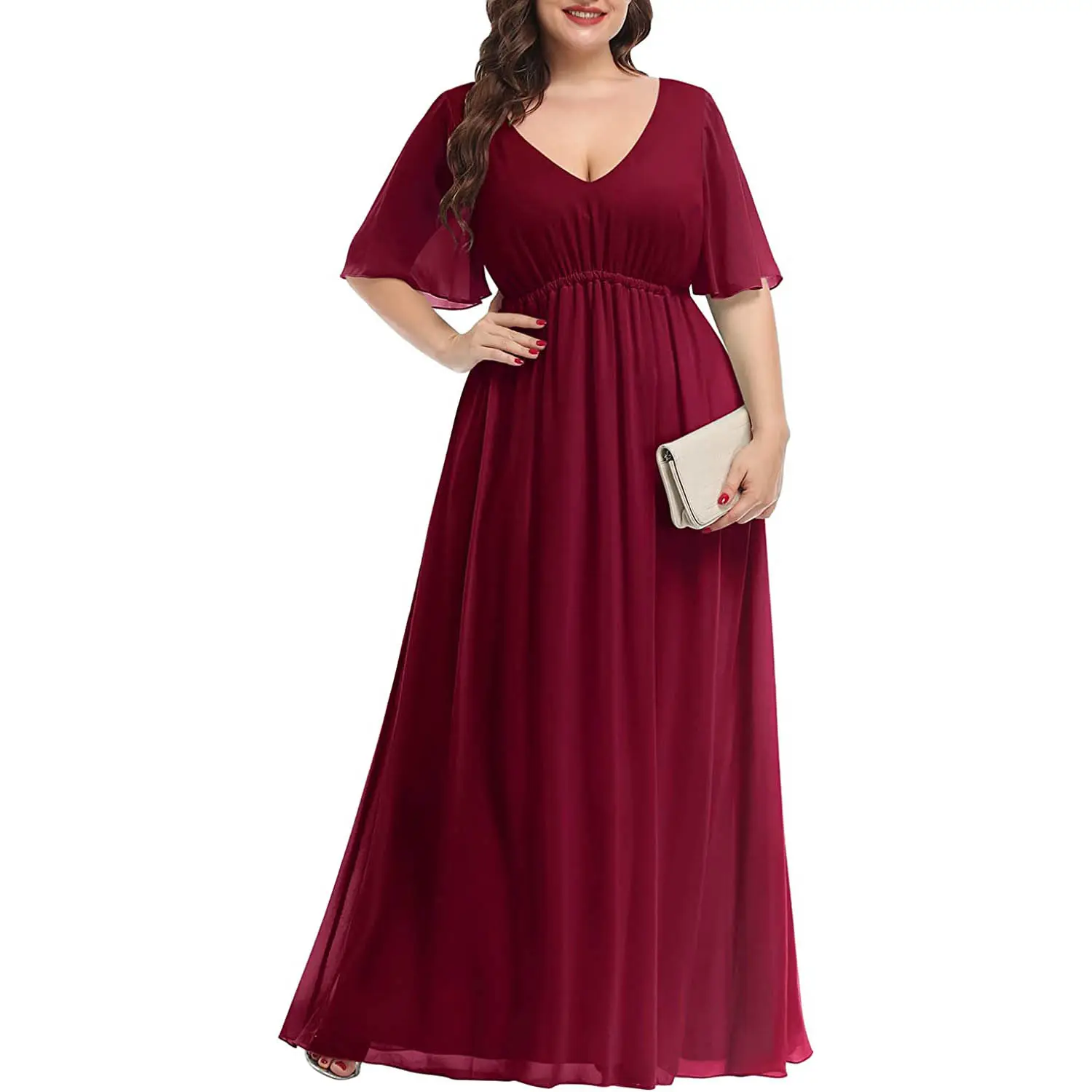 Plus Size Women Clothing Chiffon Formal Evening Dinner Cocktail Long Elegant Maxi Casual Ladies Party Dresses For Wedding Guest