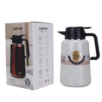 GiNT 2024 New Arrivals 2.2L Thermos isolé Pots à café Carafe sous vide à double paroi Cafetière classique avec poignée