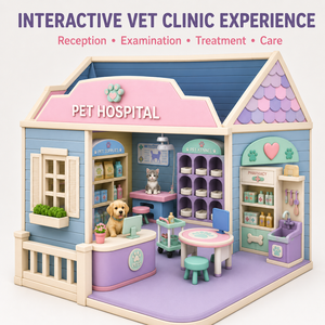 Maison de jeu personnalisée pour enfants, <span class=keywords><strong>en</strong></span> forme de clinique vétérinaire, avec rembourrage doux, incluant des stations d'examen vétérinaire, de <span class=keywords><strong>pharmacie</strong></span> et de toilettage pour animaux, pour les crèches et les écoles maternelles - Product Image 4