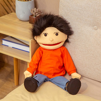 Marionnette de ventriloquisme personnalisée en peluche, grande taille 60 cm, corps entier, bouche ouverte, pour enfants