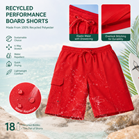 Shorts tissés imprimés respirants pour hommes, longueur genou, taille élastique avec poches