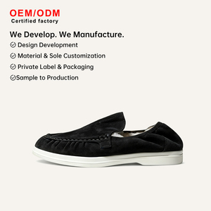 Mocassins personnalisés en daim <span class=keywords><strong>de</strong></span> cachemire OEM pour <span class=keywords><strong>homme</strong></span> et femme, doublés <span class=keywords><strong>de</strong></span> fourrure, à enfiler, vente en gros, chauds, pour <span class=keywords><strong>l</strong></span>'hiver, intérieur et extérieur, chaussures d'intérieur - Product Image 1