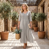 OEM/ODM Robes pour femmes sur mesure, robes en ramie, robes décontractées pour femmes, robes d'été pour femmes