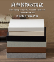 Boîte de rangement pour faux livres moderne personnalisée Faux livres en lin pour étagère Décoration Table basse Livre