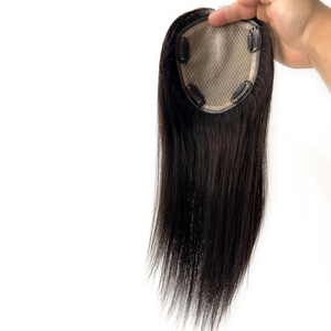 カスタムサイズの長さの色密度レミーの人間の髪の毛のヘアピースをサポートブロンドシルクベースヘアトッパー - Product Image 6