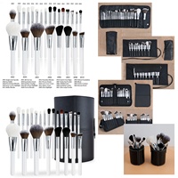 HEXUE 24 pinceaux de maquillage roses pour fond de teint, fard à paupières, eye-liner, cosmétiques, pinceaux de maquillage professionnels, étiquette privée, ensemble de pinceaux de maquillage