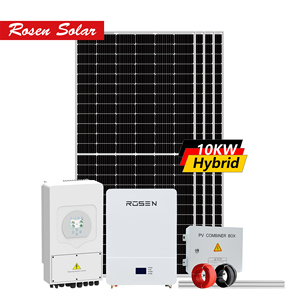 Système d'énergie <span class=keywords><strong>solaire</strong></span> hybride 10kW Super sept. <span class=keywords><strong>Promo</strong></span> Kit hybride de stockage de batterie au lithium sur le toit résidentiel - Product Image 1