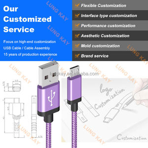 Cable Micro USB Trenzado de Nailon LUNG KAY, Cable de Sincronización de Datos de Carga Rápida para Teléfonos Android, 50MOQ, Logotipo Personalizado para Micro USB de Computadora - Product Image 4