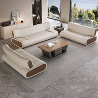 Ensemble de canapés modulaires en cuir véritable, design italien moderne, écologique, durable, pour hôtel, chambre, salon, maison