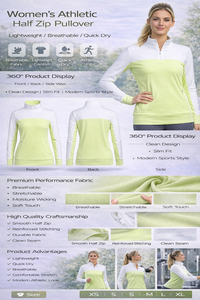 Sudadera Deportiva para Mujer con Cierre de 1/4, Ligera, Transpirable, Suave al Tacto, para Correr, Fitness, Entrenamiento y Actividades al Aire Libre - Product Image 2