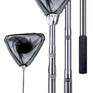 Épuisette de pêche pliable et télescopique en acier inoxydable, multi-tailles, portable, pour eau douce et eau salée, séchage rapide - Product Image 1