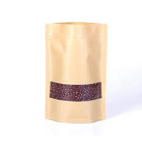 Pochette artisanale personnalisée en gros Sac en papier kraft brun à fermeture éclair avec fenêtre pour emballage alimentaire