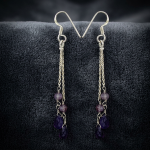 Art Palace Amethyst Drop <b>Earrings</b> 925 Silver Classic Water Drop Shape Women's Jewelry - Product Image 2