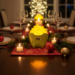 Lampe d'ambiance créative en forme de frites, mignonne et ludique, <span class=keywords><strong>veilleuse</strong></span> LED douce, protection oculaire, pour le sommeil, bureau, chevet, en silicone - Product Image 5