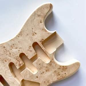 Guitarra Acústica de Madera de Tilo sin Acabado al por Mayor con Chapa de Burl - Product Image 4