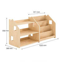 Maßgefertigter Montessori Kinder-Kleiderständer Möbel Holz-Kleiderregal für Kinder Kinderzimmer-Organizer mit Regal Kinder-Bücherregal
