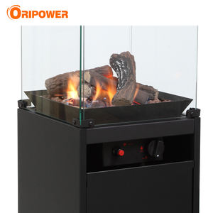 Innopower Nouveau design, petit <span class=keywords><strong>chauffage</strong></span> de terrasse portable de 8 kW en verre avec roues, foyer au <span class=keywords><strong>gaz</strong></span> d'extérieur pour jardin, pierres de lave à haute puissance chauffante - Product Image 5