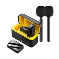 Micrófono Inalámbrico Profesional de Solapa Portátil de 2.4GHz para Entrevistas, Plug and Play, con 2 Micrófonos USB y Cancelación de Ruido