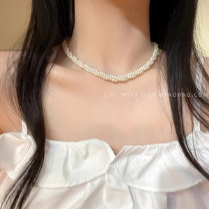 Imitation Pearl Necklace Double Layer Choker Clavicle Party Women Fashion Jewelry - Product Image 3