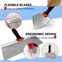 Kit de réparation murale 5 pièces, ensemble de grattoirs en aluminium, spatule à mastic de 6 pouces et truelle à peinture de 3 pouces pour la peinture sur cloisons sèches